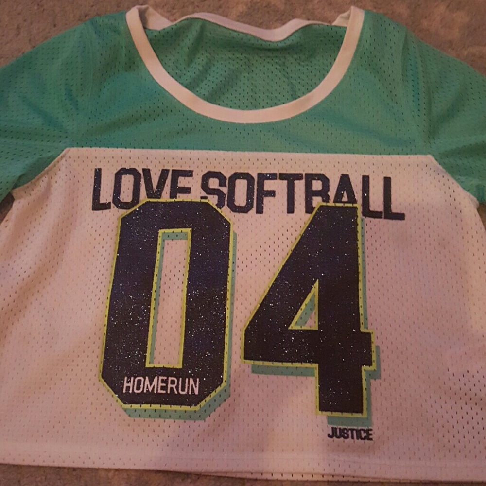 Justice love softball short sleeve size 14 top